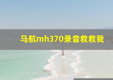 马航mh370录音救救我