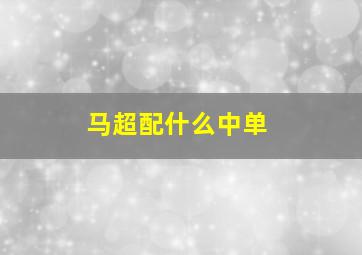 马超配什么中单