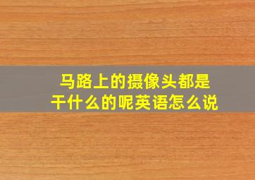 马路上的摄像头都是干什么的呢英语怎么说