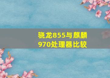 骁龙855与麒麟970处理器比较