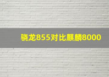 骁龙855对比麒麟8000