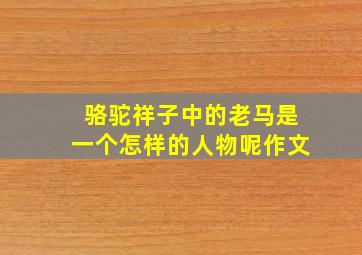 骆驼祥子中的老马是一个怎样的人物呢作文