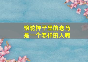 骆驼祥子里的老马是一个怎样的人呢