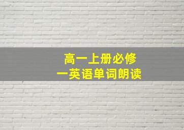 高一上册必修一英语单词朗读