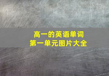 高一的英语单词第一单元图片大全