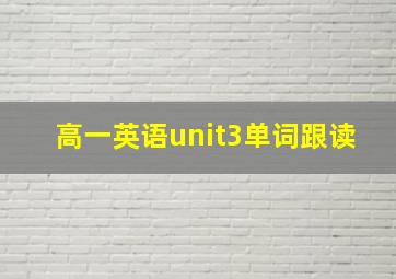 高一英语unit3单词跟读