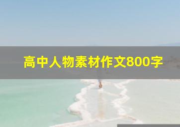 高中人物素材作文800字