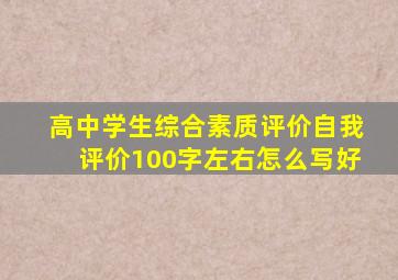 高中学生综合素质评价自我评价100字左右怎么写好