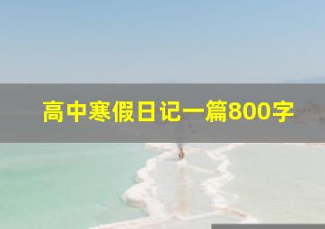 高中寒假日记一篇800字