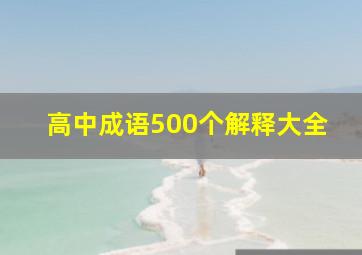 高中成语500个解释大全