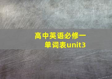 高中英语必修一单词表unit3