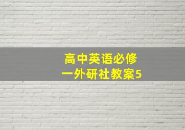 高中英语必修一外研社教案5