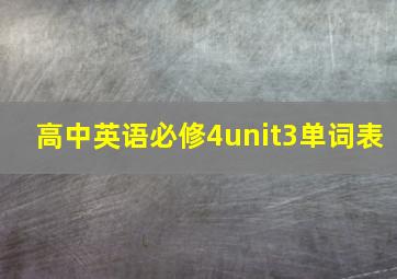 高中英语必修4unit3单词表