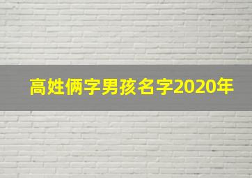 高姓俩字男孩名字2020年