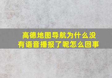 高德地图导航为什么没有语音播报了呢怎么回事