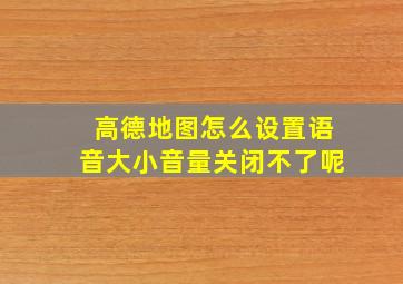 高德地图怎么设置语音大小音量关闭不了呢