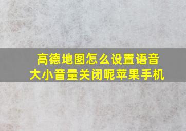 高德地图怎么设置语音大小音量关闭呢苹果手机