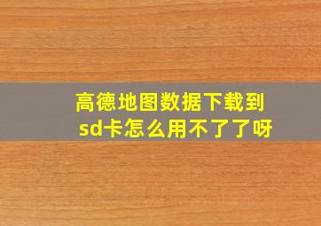 高德地图数据下载到sd卡怎么用不了了呀