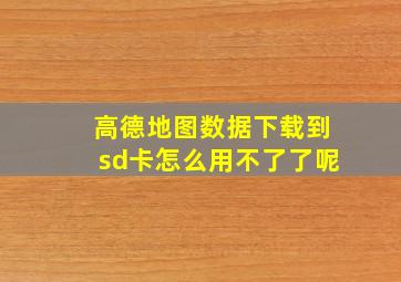 高德地图数据下载到sd卡怎么用不了了呢