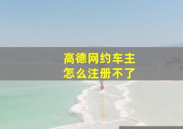 高德网约车主怎么注册不了