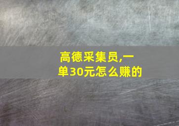 高德采集员,一单30元怎么赚的