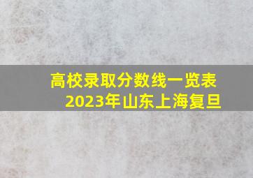 高校录取分数线一览表2023年山东上海复旦