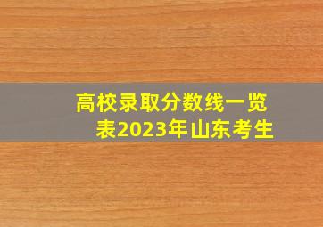 高校录取分数线一览表2023年山东考生