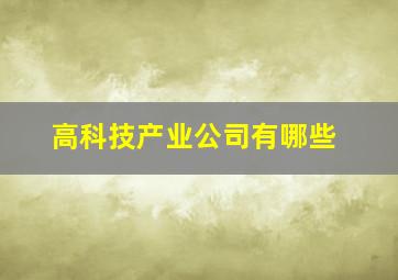 高科技产业公司有哪些