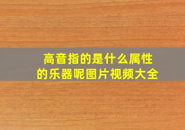 高音指的是什么属性的乐器呢图片视频大全