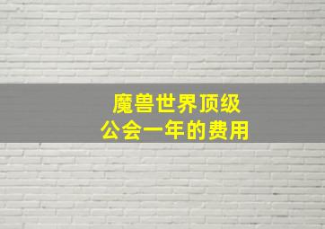 魔兽世界顶级公会一年的费用