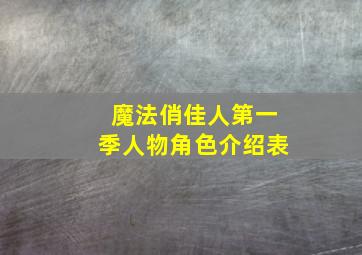 魔法俏佳人第一季人物角色介绍表