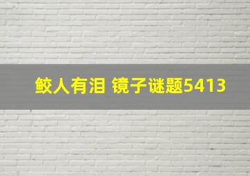 鲛人有泪 镜子谜题5413