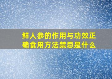 鲜人参的作用与功效正确食用方法禁忌是什么