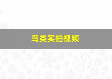 鸟类实拍视频