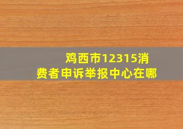 鸡西市12315消费者申诉举报中心在哪