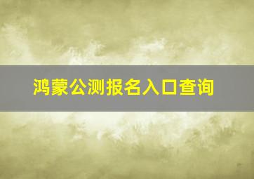 鸿蒙公测报名入口查询