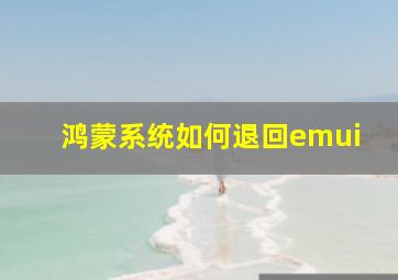 鸿蒙系统如何退回emui