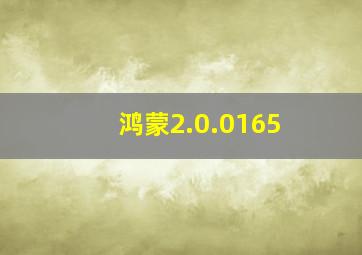 鸿蒙2.0.0165