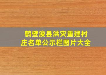 鹤壁浚县洪灾重建村庄名单公示栏图片大全