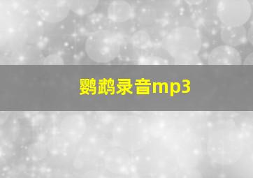 鹦鹉录音mp3