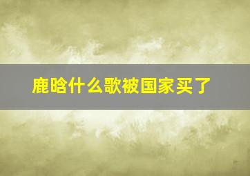 鹿晗什么歌被国家买了