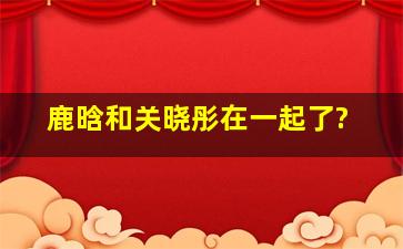 鹿晗和关晓彤在一起了?