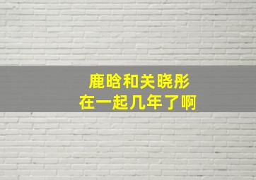 鹿晗和关晓彤在一起几年了啊