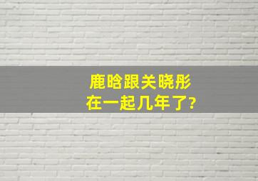 鹿晗跟关晓彤在一起几年了?