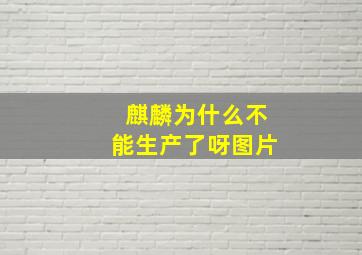 麒麟为什么不能生产了呀图片