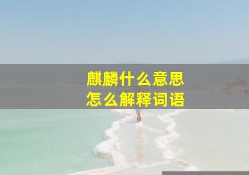 麒麟什么意思怎么解释词语