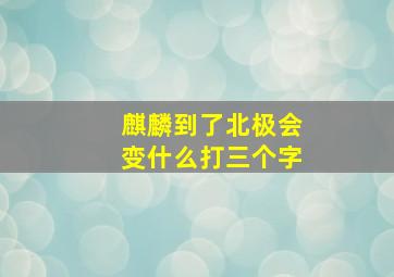 麒麟到了北极会变什么打三个字