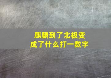 麒麟到了北极变成了什么打一数字