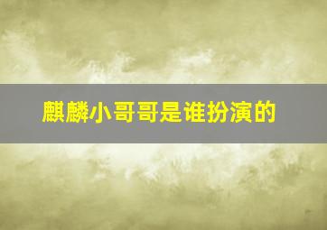 麒麟小哥哥是谁扮演的