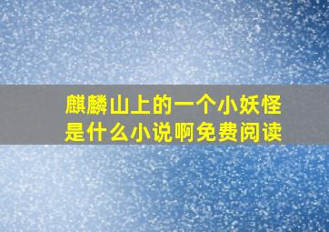 麒麟山上的一个小妖怪是什么小说啊免费阅读